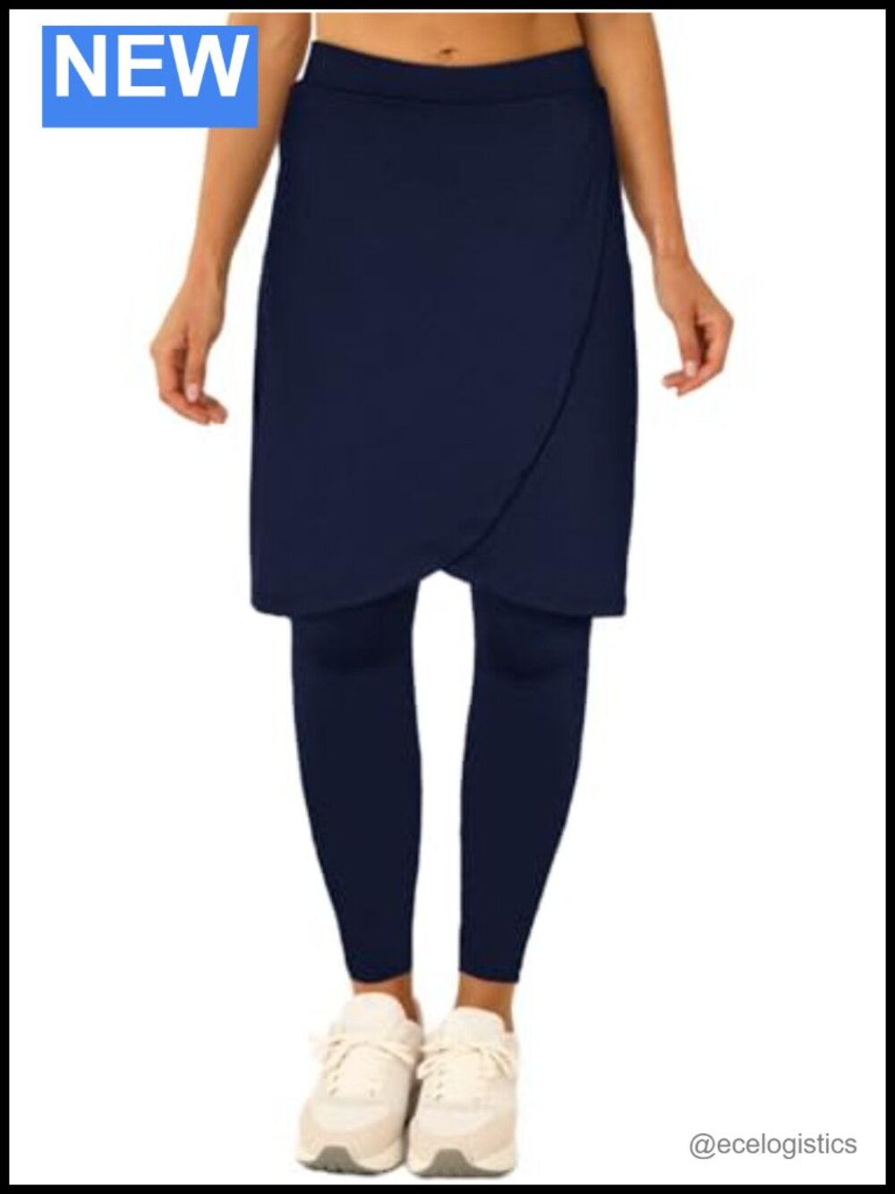 Women's Golf Tennis Skort with Built-in Full Length Leggings, Knee Length, High